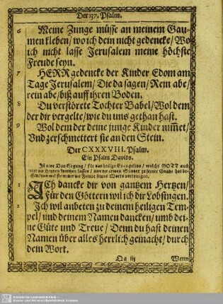 Der CXXXVIII. Psalm