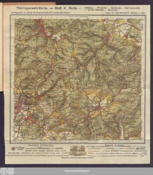 Thüringerwald-Karte. — Blatt 4: Ruhla — Inselberg — Winterstein — Brotterode — Bad Liebenstein — Schloß Altenstein — Schweina.