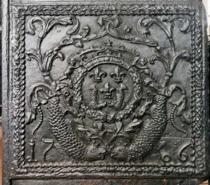 Takenplatte, Wappen Frankreich, Lilien, Delphine