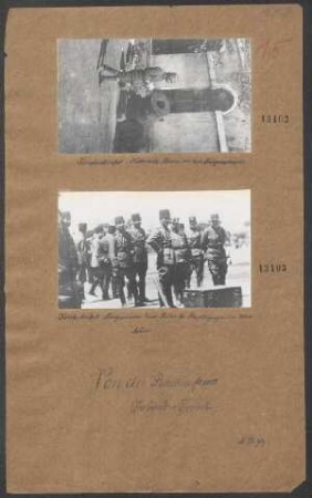Konstantinopel: Kriegsminister Enver Pascha bei Besichtigung oesterr. 24er Mörser