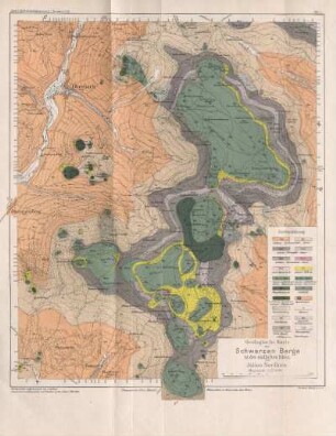 Tafel I. Geologische Karte der Schwarzen Berge in der südlichen Rhön von Julius Soellner. Maasstab 1:25000. Aufgenommen ... 1897-1899.