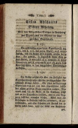 Siebente Abtheilung. Von den bürgerlichen Gesetzen in Ansehung des Eigenthums der Glieder der bürgerlichen Gesellschaft.