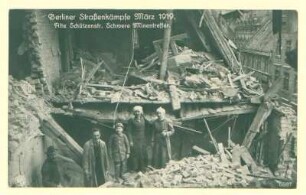 Novemberrevolution: "Berliner Straßenkämpfe März 1919. Alte Schützenstr. Schwere Minentreffer"