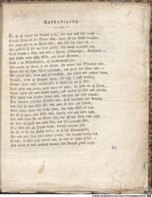 "Es iß ah mauhl der Brauch a su" : Ankündigung