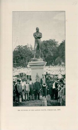 The unveiling of the Raffles statue, jubilee day, 1887