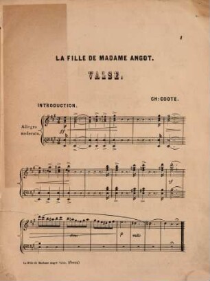 La fille de Madame Angot : valse on Lecocq's comic opera ; [for piano]