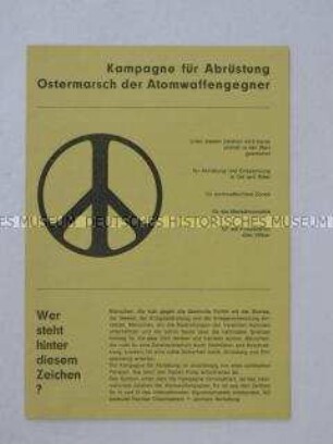 Propagandaschrift der Kampagne für Abrüstung zu den Zielen der Ostermärsche
