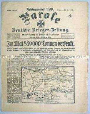 Kriegszeitung "Parole" u.a. über Verluste der Entente