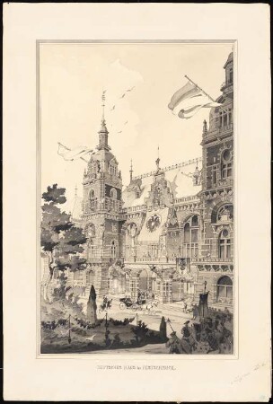 Deutsches Haus (Gesellschaftshaus), Brünn: Perspektivische Ansicht des Mittelteils