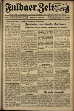 Ausgabe vom Samstag, den 13. Juli 1935.