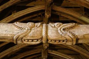 Frankreich. Bretagne. Finistere. Come. Chapelle Saint Come. Dachstuhl. Mitte 17 Jahrhundert