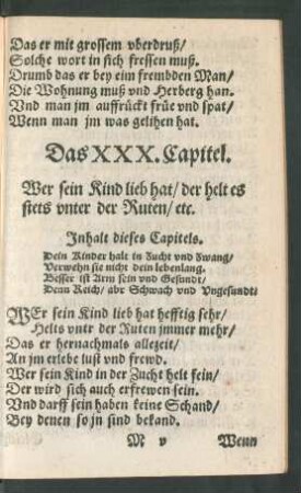 Das XXX. Capitel.