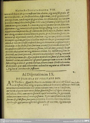 Ad Disputationem IX. De Justitia Et Veritate Dei