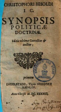Synopsis politicae doctrinae