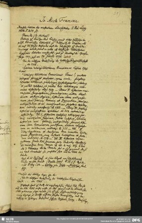 51) (F. A. Ebert über) Jo. Mich. Francke. Eigenhänd. 19. Jahrh