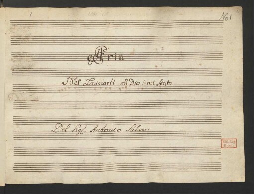 Daliso e Delmita. Auszüge; T, orch; BPI 13.II.5
