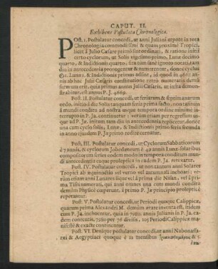 Caput II. Exhibens Postulata Chronologica.