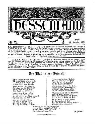 No. 20, 16. Oktober 1891