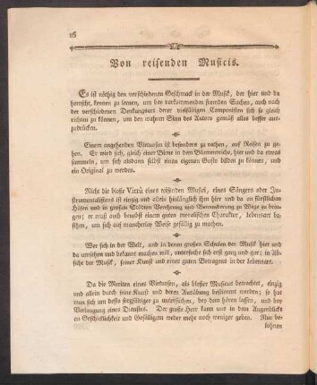 Von reisenden Musicis