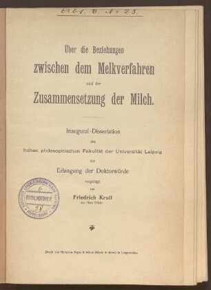 Über die Beziehungen zwischen dem Melkverfahren und der Zusammensetzung der Milch