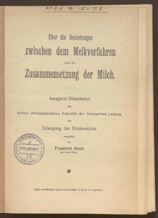 Über die Beziehungen zwischen dem Melkverfahren und der Zusammensetzung der Milch