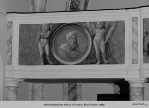 Sängerkanzel mit alttestamentarischer Szene und Heiligen : Heiliger Bartholomäus