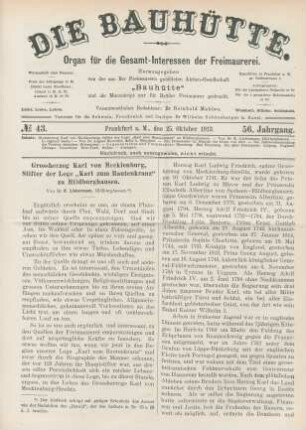 No. 43. Frankfurt a. M., den 25. Oktober 1913. 56. Jahrgang.