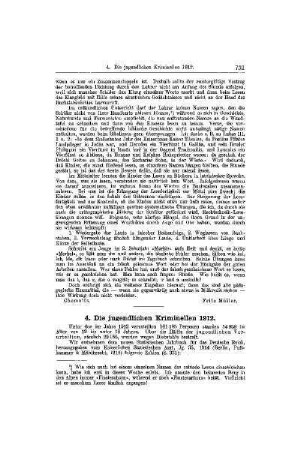 Die jugendlichen Kriminellen 1912 : [Mitteilungen]