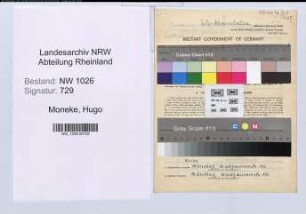 Entnazifizierung Hugo Moneke , geb. 13.02.1896 (Stadtinspektor)