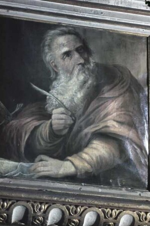 Typologische Darstellung von Szenen des Neuen Testaments — Apostel Matthäus