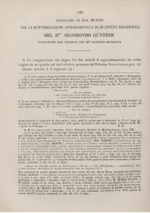 Paragone di due metodi per la determinazione approssimativa di quantità irrazionali.