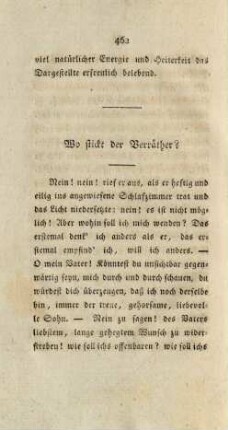 Wo stickt der Verräther?