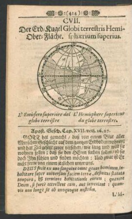[CVII. Der Erd-Kugel Ober-Flaeche. - CXXX. Das Schau-Spiel.]