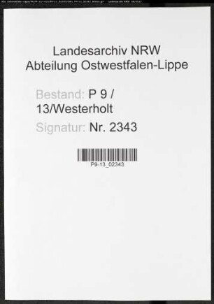 Sterberegister Standesamt Westerholt