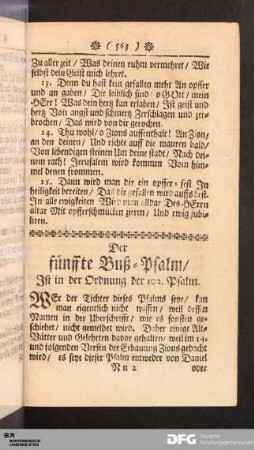 Der fünffte Buß-Psalm