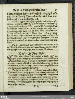 Das achte Argument