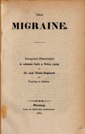 Ueber Migraine