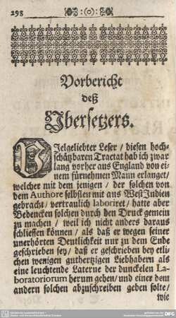 Vorbericht deß Ubersetzers.