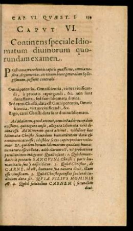 Caput VI. Continens speciale Idiomatum divinorum quorundam examen.