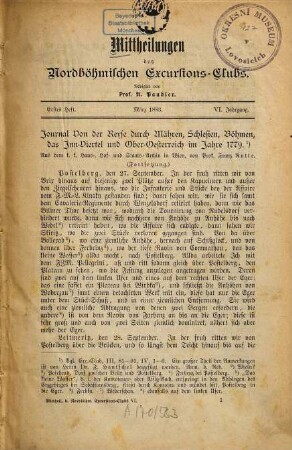 Mitteilungen des Nordböhmischen Excursions-Klubs. 6. 1883