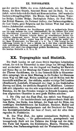 XX. Topographie und Statistik