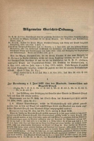 Allgemeine Gerichts-Ordnung.