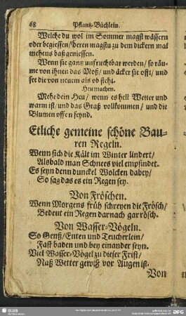 Etliche gemeine schöne Bauern Regeln