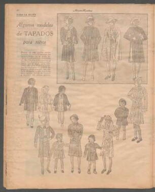 Algunos modelos de tapados para niños [Dibujos] : Para la mujer