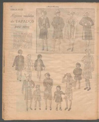 Algunos modelos de tapados para niños [Dibujos] : Para la mujer