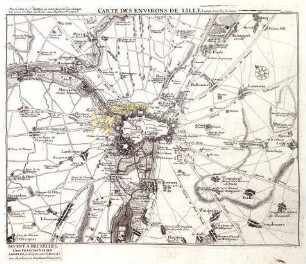 WHK 13 Spanischer Sukzessionskrieg 1701-1713 bis zum Frieden von Rastatt: Umgebungskarte von Lille, 1708