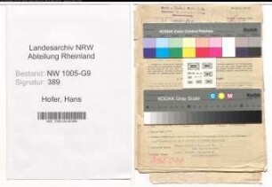 Entnazifizierung Hans Hofer , geb. 29.05.1900 (Vorarbeiter)