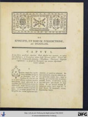 De Episcopis, Et Eorvm Ivrisdictione, Ac Dignitate.