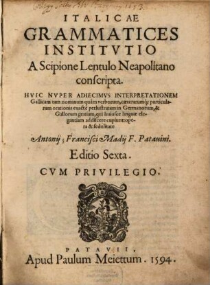 Italicae grammatices institutio