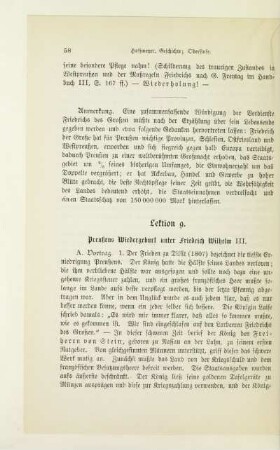 Lektion 9. Preußens Wiedergeburt unter Friedrich Wilhelm III.